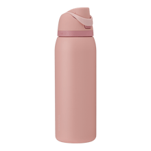 Full profile shot of the 40oz &#39;Rose Quartz&#39; FreeSip water bottle.
