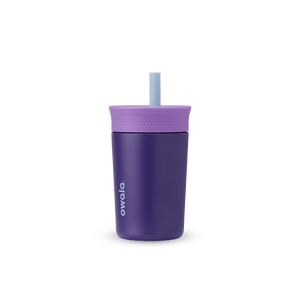 Full profile shot of the purple 'Peacock Paradise' 12oz Stainless Steel Kids' Tumbler.