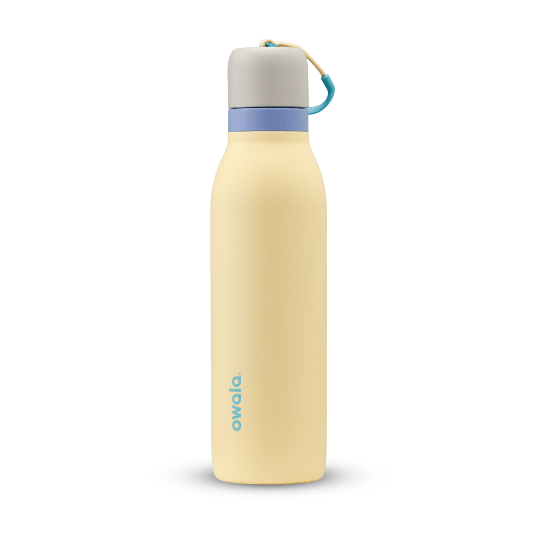 Owala yellow and blue 18oz FreeSip Twist water bottle